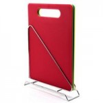 The Kitchen 4 Piece Cutting Board with Holder Red