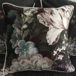 Dorma Burford Floral Silk Cushion Green/Blue/Black/White