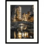 New York Framed Print Gold