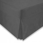 Easycare Plain Dye 100% Cotton 180 Thread Count Graphite Pleated Fitted Valance Graphite Grey