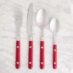 Essentials Red Handle 20 Piece Cutlery Set Red