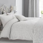 Etienne Stone Jacquard Duvet Cover and Pillowcase Set Stone (grey)