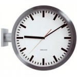 Karlson Double Sided Station Wall Clock Silver