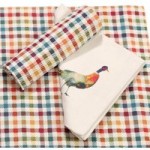 Pheasant Napkins Pack of Four Blue/Green/Red/Yellow