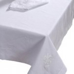 Dorma White Monogram Large Tablecloth White
