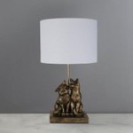 Adna Kissing Cats Table Lamp Bronze