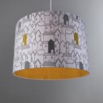 Elements House Print Shade Ochre Yellow and White