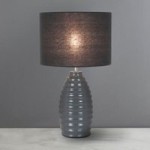 Norden Charcoal Ribbed Ceramic Table Lamp Charcoal
