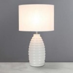 Norden Ivory Ribbed Ceramic Table Lamp White