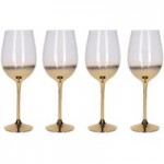 5A Fifth Avenue Gold Ombre Set of 4 White Wine Glasses Gold