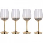 5A Fifth Avenue Gold Ombre Set of 4 Red Wine Glasses Gold