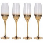 5A Fifth Avenue Gold Ombre Set of 4 Champagne Flutes Gold