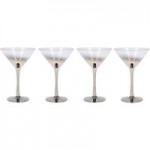 5A Fifth Avenue Pack of 4 Silver Ombre Martini Glasses Silver