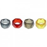 Elements Pack of 4 Quartz Napkin Rings Black/Grey/Red/Yellow