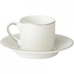 5A Fifth Avenue Grace Silver Pack of 2 Espresso Cup and Saucer Platinum
