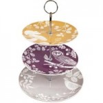 Woodland 3 Tier Cake Stand Silver/Purple/Yellow