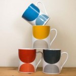 Elements Pack of 4 Circle Mugs Blue/Red/Yellow/Black