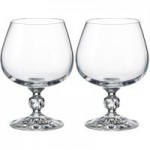 5A Fifth Avenue Pack of 2 Crystal Cognac Glasses Clear