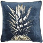 Pineapple Foil Cushion Teal (Blue)