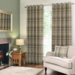 Finley Check Green Eyelet Curtains Green