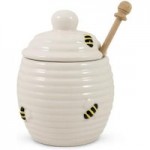 Bee Honey Pot White