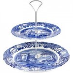 Spode Blue Italian 2 Tier Cake Stand Blue