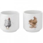 Wrendale Chickens Set of 2 Egg Cups White