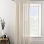 Boucle Stripe Natural Tape Top Single Voile Panel Natural