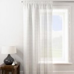 Lucerne White Tape Top Single Voile Panel White