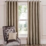 Dorma Beresford Champagne Silk Eyelet Curtains Champagne