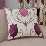 Lalique Plum Flower Cushion Plum Purple