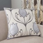 Lalique Charcoal Flower Cushion Charcoal