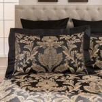 Dorma Blenheim Black Jacquard Oxford Pillowcase Pair Black