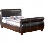 Chicago Faux Leather Bedstead Brown