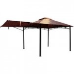 Square Gazebo with Awning Taupe (Brown)