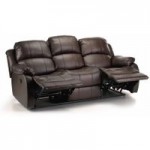 Anton Bonded Leather Reclining 3 Seater Sofa Brown