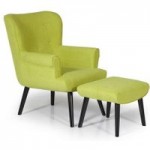Oban Wingback Chair and Footstool Green