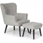 Oban Wingback Chair and Footstool Grey