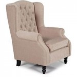 Perth Fabric Wingback Chair Beige