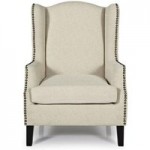 Stirling Wingback Fabric Armchair Cream