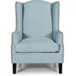 Stirling Wingback Fabric Armchair Blue