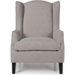 Stirling Wingback Fabric Armchair Grey