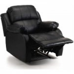 Anton Bonded Leather Reclining Leather Armchair Black