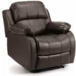 Anton Bonded Leather Reclining Leather Armchair Brown
