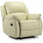 Anton Bonded Leather Reclining Leather Armchair Cream