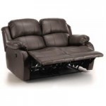Anton Bonded Leather Reclining 2 Seater Sofa Brown