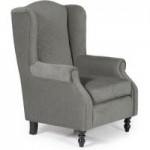 Ayr Fabric Wingback Chair Grey