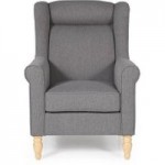 Glasgow Fabric Wingback Chair Grey