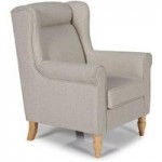 Glasgow Fabric Wingback Chair Natural