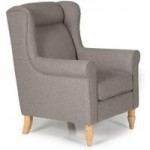 Glasgow Fabric Wingback Chair Brown